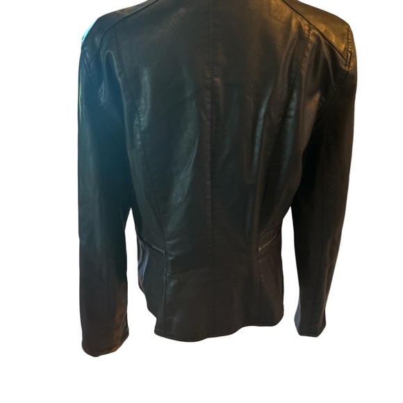 BLANKNYC Black Vegan Leather Moto Jacket Asymmetrical Zip Biker Style Size XL - Picture 3 of 6